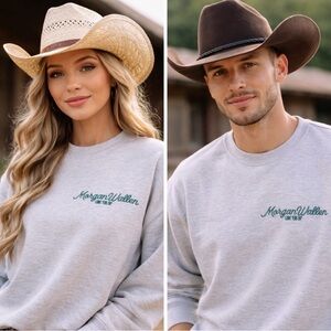 Morgan Wallen Official Sweatshirt Gray Unisex Crewneck “Line Em Up” Mens Size M